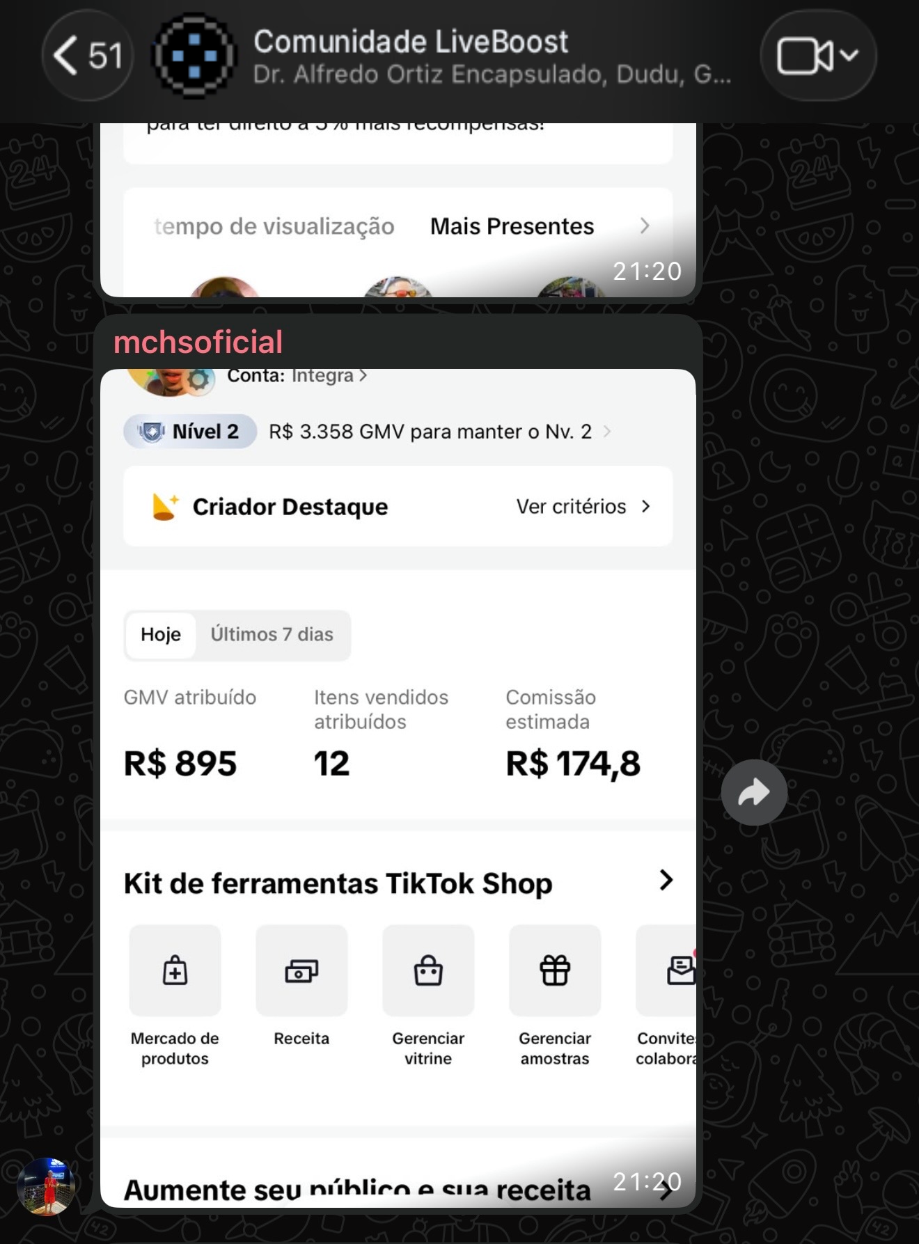 R$ 895 hoje com 12 itens vendidos no automático